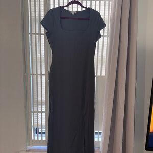 Dark Gray square neck dress